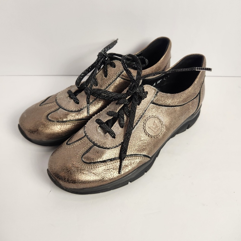 Mephisto Women's Metallic Brown Leather‎ Casual Comfy Lace-up Sneakers Size 7.5